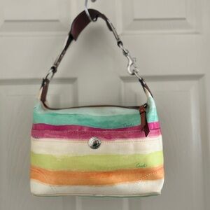 Coach Multicolor Striped Shoulder Bag